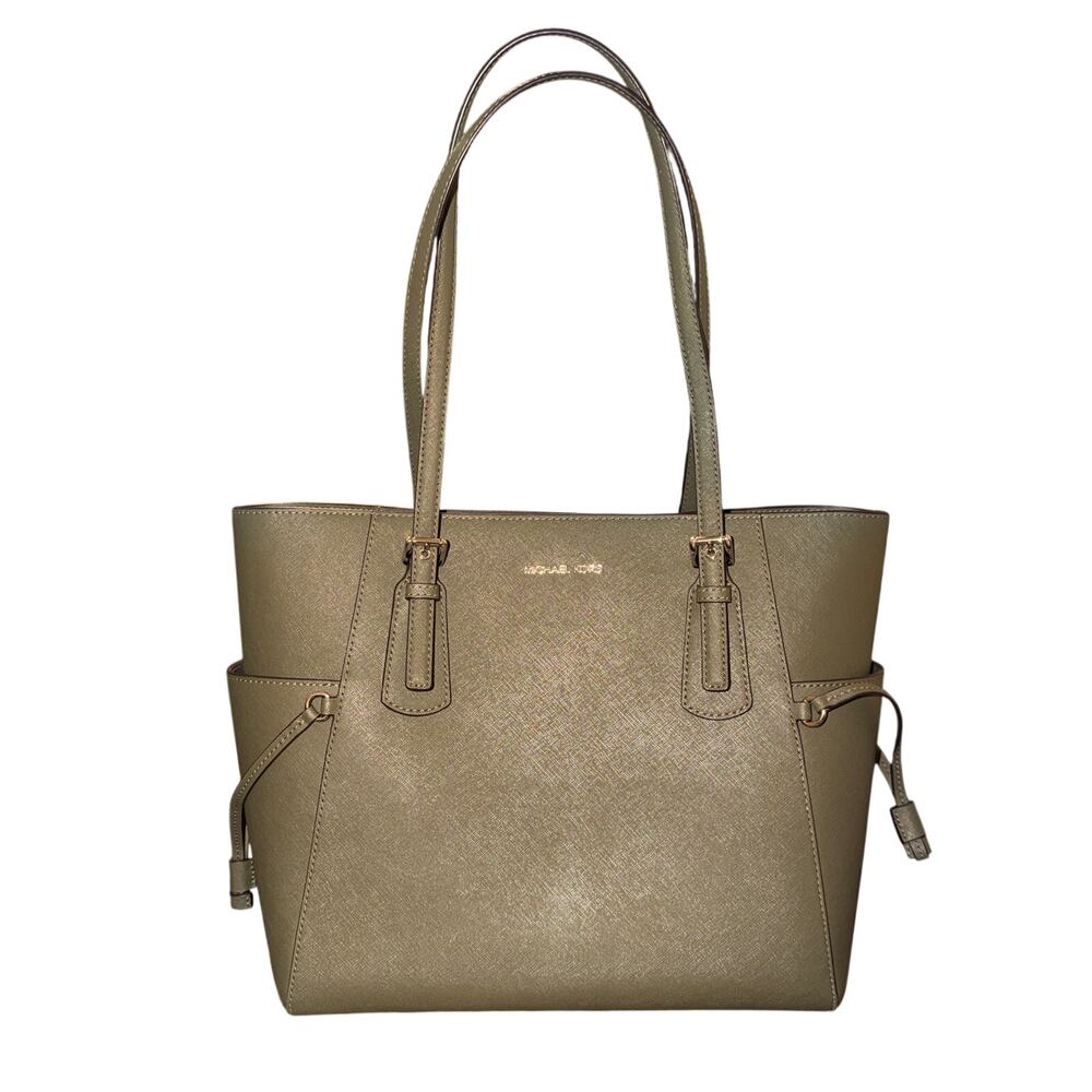 Michael Kors Voyager Large Saffiano Leather Tote Bag Olive Green Purse
